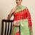 Red woven art silk traditional saree with blouse piece