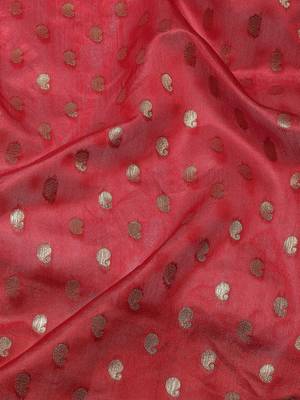 Red woven art silk traditional saree with blouse piece 5