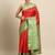 Red woven art silk traditional saree with blouse piece