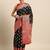 Black woven art silk traditional saree with blouse piece