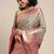 Grey woven cotton blend traditional saree with blouse piece