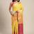 Yellow woven cotton blend traditional saree with blouse piece