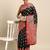 Black woven art silk traditional saree with blouse piece