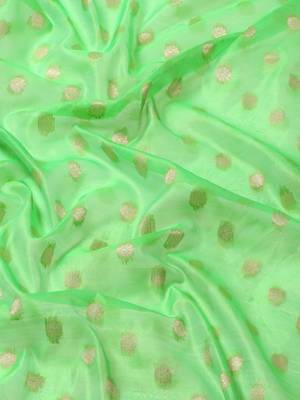 Green woven art silk traditional saree with blouse piece 5