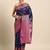 Navy blue woven art silk traditional saree with blouse piece
