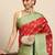 Red woven art silk traditional saree with blouse piece