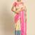 Beige printed art silk ethnic saree with blouse piece