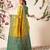 Yellow woven silk blend ethnic saree with blouse piece