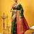 Green woven silk blend ethnic saree with blouse piece