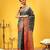 Grey woven silk blend ethnic saree with blouse piece