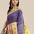 Navy blue woven art silk traditional saree with blouse piece