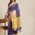 Navy blue woven art silk traditional saree with blouse piece