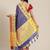 Navy blue woven art silk traditional saree with blouse piece