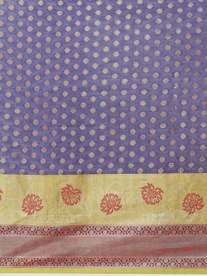 Navy blue woven art silk traditional saree with blouse piece 4