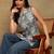 Women grey floral print pure cotton casual wear kurti
