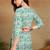 Women green botanical print pure cotton casual wear kurti