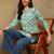 Women green botanical print pure cotton casual wear kurti