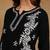 Women black lucknowi chikankari ethnic motifs embroidered liva kurti