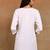 Women white lucknowi chikankari floral embroidered liva rayon short kurti