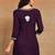 Women wine lucknowi chikankari embroidered liva rayon a-line short kurti