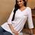Women white lucknowi chikankari floral embroidered liva rayon short kurti