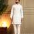 White sequence floral royal silk kurta pyjama set for men | designer kurta for men