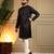 Black sequence floral royal silk kurta pyjama set for men | designer kurta for men