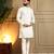 White sequence floral royal silk kurta pyjama set for men | designer kurta for men