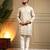 Cream sequence floral royal silk kurta pyjama set for men | designer kurta for men