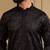 Black sequence floral royal silk kurta pyjama set for men | designer kurta for men