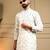 White sequence floral royal silk kurta pyjama set for men | designer kurta for men