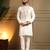White sequence floral armani silk kurta pyjama set for men | designer kurta for men