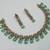 Pista green ad stone & agate stone necklace set with earrings, antique gold plated