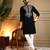 Black sequence floral armani silk kurta pyjama set for men | designer kurta for men