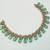 Pista green ad stone & agate stone necklace set with earrings, antique gold plated