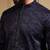Blue sequence floral royal silk kurta pyjama set for men | designer kurta for men
