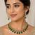 Green ad stone & agate stone necklace set with earrings, antique gold plated