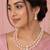 Pink color necklace set with earrings, moti & agate stone, gold plated