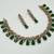 Green ad stone & agate stone necklace set with earrings, antique gold plated