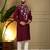 Red sequence floral viscose silk kurta pyjama set for men | designer kurta for men