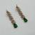 Green ad stone & agate stone necklace set with earrings, antique gold plated