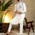 White sequence floral viscose silk kurta pyjama set for men | designer kurta for men