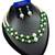 Green color necklace set with earrings, moti & agate stone, gold plated