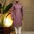 Pink sequence floral silk kurta pyjama set for men | designer kurta for men