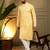 Yellow sequence floral silk kurta pyjama set for men | designer kurta for men
