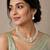 Pista color necklace set with earrings, moti & agate stone, gold plated