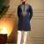 Blue sequence floral armani silk kurta pyjama set for men | designer kurta for men