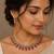 Ruby ad stone & agate stone necklace set with earrings, antique gold plated