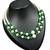 Green color necklace set with earrings, moti & agate stone, gold plated