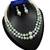Pista color necklace set with earrings, moti & agate stone, gold plated